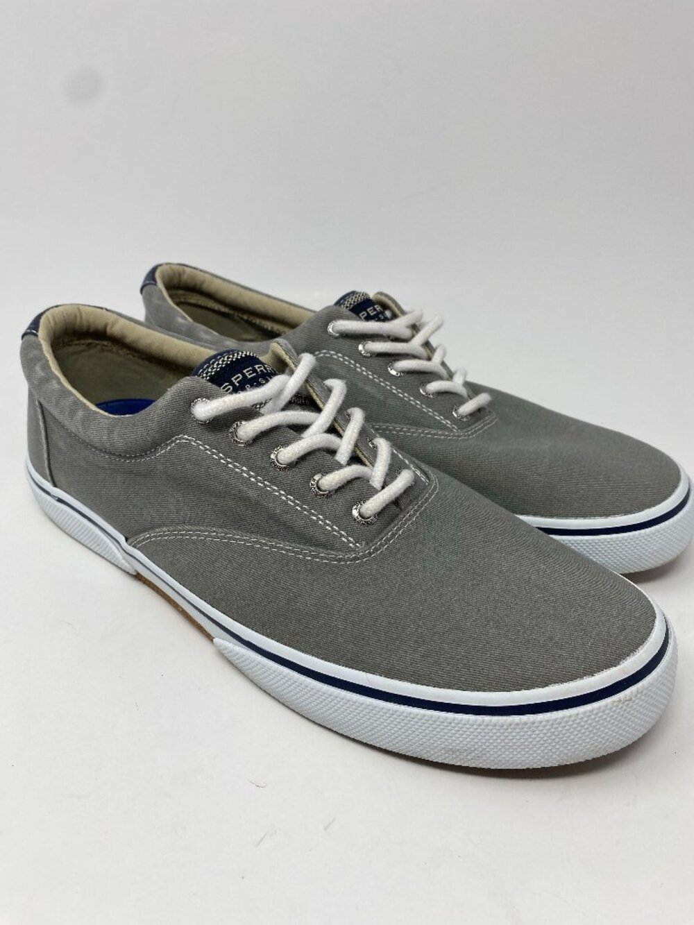 Sperry Top Sider Sneakers Shoes Mens 12M Gray Halyard Canvas Casual Low 1772706